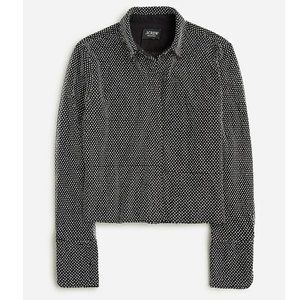 NWT J.Crew Collection cropped rhinestone garçon shirt, Sz 6
